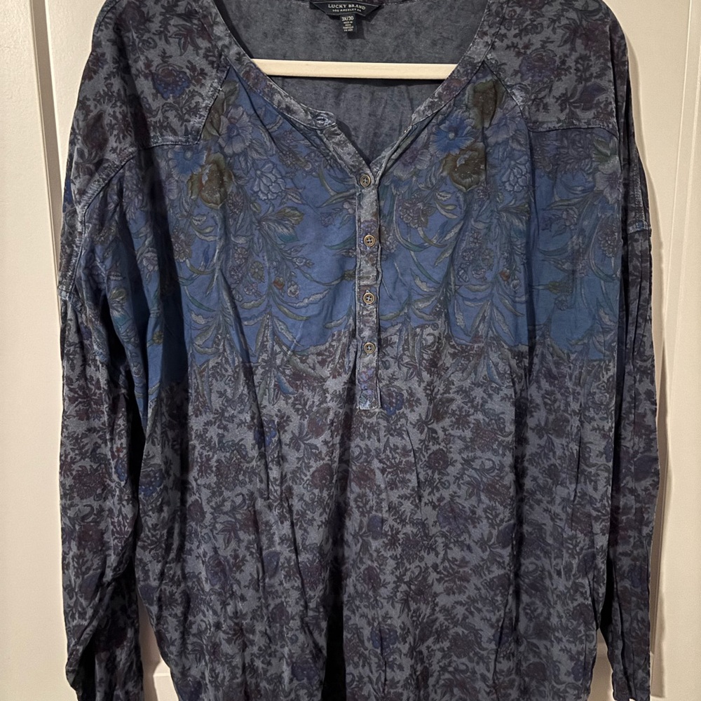 Lucky Brand Blue Floral Blouse
